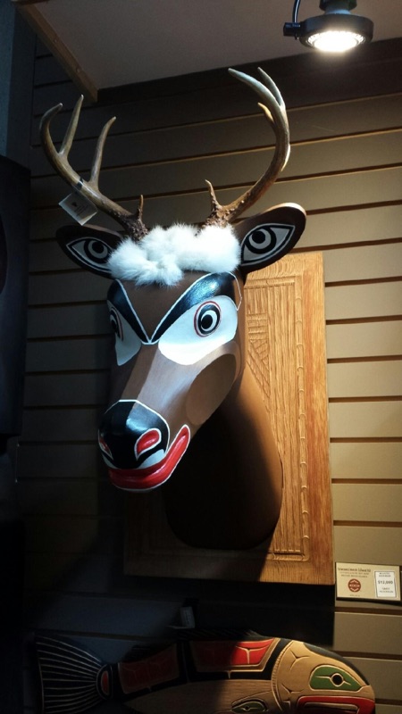 Carved mounted deer